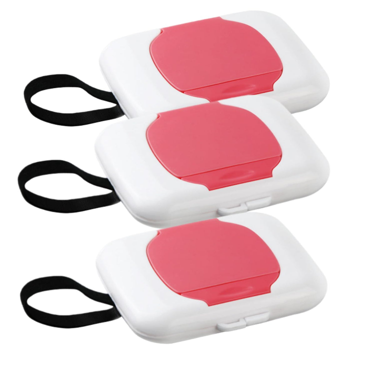 3-Pack Portable Wet Wipe Case, Hanging Refillable Travel Wipe Holder for Outdoor, Baby Stroller & Crib Use, Compact Tissue Storage Container