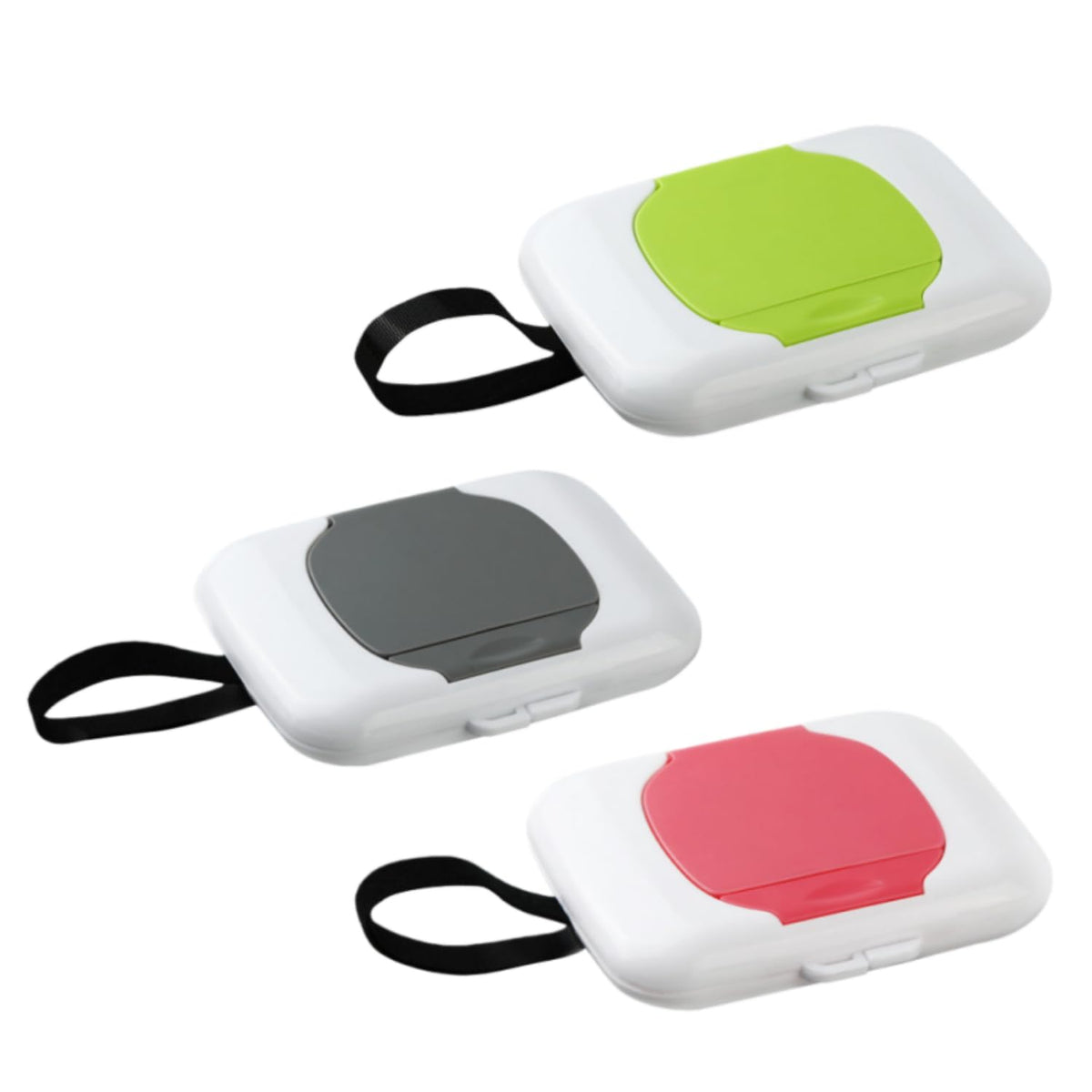 3-Pack Portable Wet Wipe Case, Hanging Refillable Travel Wipe Holder for Outdoor, Baby Stroller & Crib Use, Compact Tissue Storage Container
