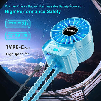 2 Pack Multifunctional Portable Stroller Fan 4 Speed 6600rpm High Speed Usb Rechargeable Personal Mini Handheld Fan Extended Tripod For Desktop Winding Kids Bed Treadmill Bike Golf Cart Outdoor Travel