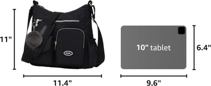 SUKRY Nylon Crossbody Bag for Women with Anti theft RFID Pocket, Waterproof Shoulder Bag Travel Purses and Handbag