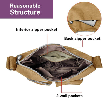 SUKRY Nylon Crossbody Bag for Women with Anti theft RFID Pocket, Waterproof Shoulder Bag Travel Purses and Handbag