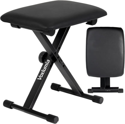 Keyboard Bench X-Style Cushion Padded,Adjustable Piano Bench