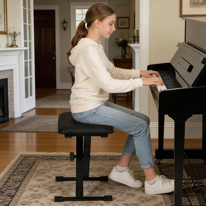 Keyboard Bench X-Style Cushion Padded,Adjustable Piano Bench