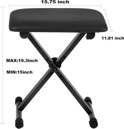 Keyboard Bench X-Style Cushion Padded,Adjustable Piano Bench