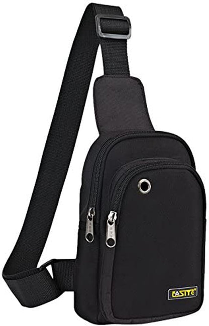 Sling Bag Chest Backpack, Crossbody Shoulder Tool Pouch for Men Women, Black