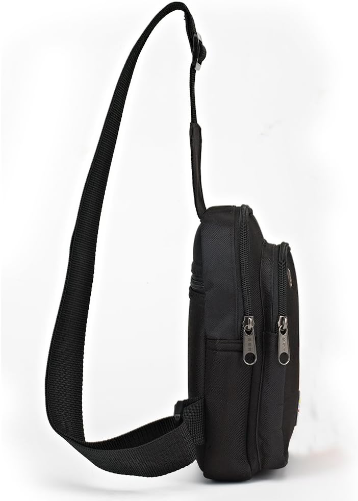 Sling Bag Chest Backpack, Crossbody Shoulder Tool Pouch for Men Women, Black