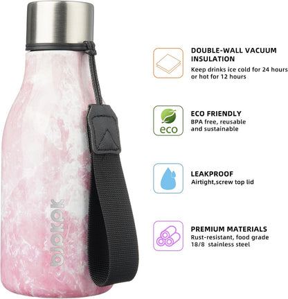 18oz Insulated Water Bottle, Stainless Steel Bottle with Carry Strap | Keep Cold & Hot Vacuum Insulation, Leak-Proof BPA-Free Design, Slim Bottle Fits Most Cup Holders for Gym, Office & Travel - Colors A