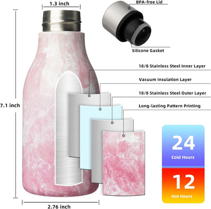 18oz Insulated Water Bottle, Stainless Steel Bottle with Carry Strap | Keep Cold & Hot Vacuum Insulation, Leak-Proof BPA-Free Design, Slim Bottle Fits Most Cup Holders for Gym, Office & Travel - Colors A