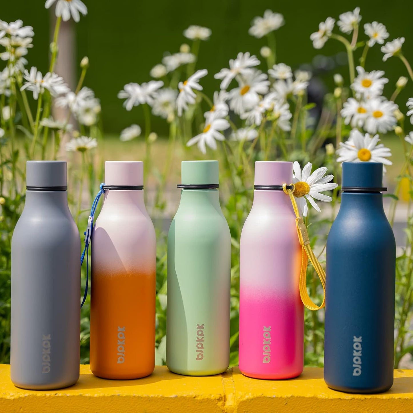 18oz Insulated Water Bottle, Stainless Steel Bottle with Carry Strap | Keep Cold & Hot Vacuum Insulation, Leak-Proof BPA-Free Design, Slim Bottle Fits Most Cup Holders for Gym, Office & Travel - Colors A