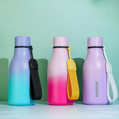 18oz Insulated Water Bottle, Stainless Steel Bottle with Carry Strap | Keep Cold & Hot Vacuum Insulation, Leak-Proof BPA-Free Design, Slim Bottle Fits Most Cup Holders for Gym, Office & Travel - Colors A