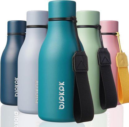 18oz Insulated Water Bottle, Stainless Steel Bottle with Carry Strap | Keep Cold & Hot Vacuum Insulation, Leak-Proof BPA-Free Design, Slim Bottle Fits Most Cup Holders for Gym, Office & Travel - Colors A