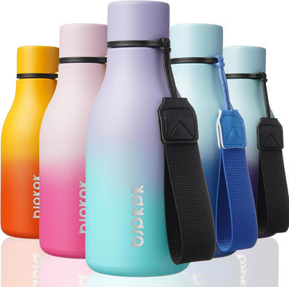 18oz Insulated Water Bottle, Stainless Steel Bottle with Carry Strap | Keep Cold & Hot Vacuum Insulation, Leak-Proof BPA-Free Design, Slim Bottle Fits Most Cup Holders for Gym, Office & Travel - Colors A