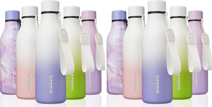 18oz Insulated Water Bottle, Stainless Steel Bottle with Carry Strap | Keep Cold & Hot Vacuum Insulation, Leak-Proof BPA-Free Design, Slim Bottle Fits Most Cup Holders for Gym, Office & Travel - Colors A
