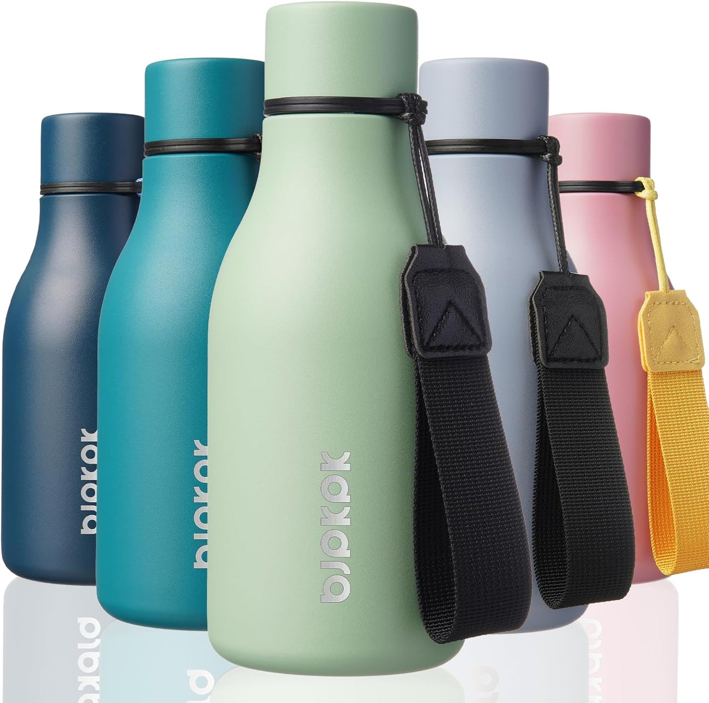 18oz Insulated Water Bottle, Stainless Steel Bottle with Carry Strap | Keep Cold & Hot Vacuum Insulation, Leak-Proof BPA-Free Design, Slim Bottle Fits Most Cup Holders for Gym, Office & Travel - Colors A