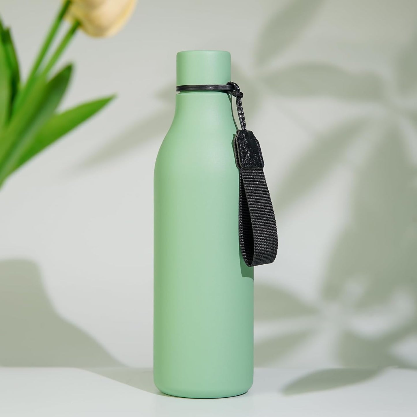 18oz Insulated Water Bottle, Stainless Steel Bottle with Carry Strap | Keep Cold & Hot Vacuum Insulation, Leak-Proof BPA-Free Design, Slim Bottle Fits Most Cup Holders for Gym, Office & Travel - Colors A