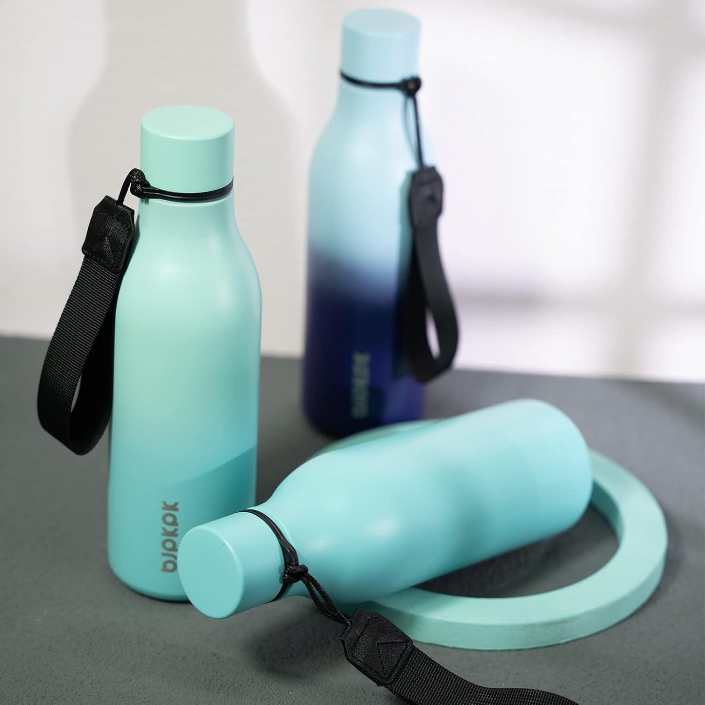 18oz Insulated Water Bottle, Stainless Steel Bottle with Carry Strap | Keep Cold & Hot Vacuum Insulation, Leak-Proof BPA-Free Design, Slim Bottle Fits Most Cup Holders for Gym, Office & Travel - Colors A