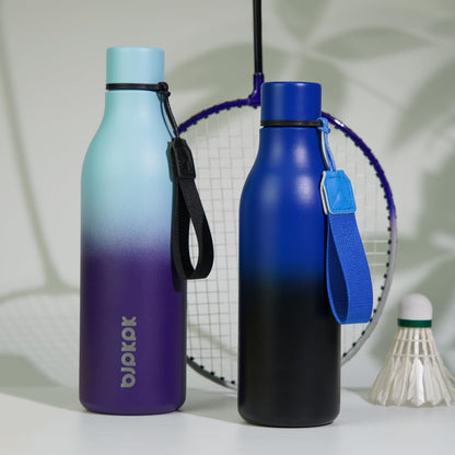 18oz Insulated Water Bottle, Stainless Steel Bottle with Carry Strap | Keep Cold & Hot Vacuum Insulation, Leak-Proof BPA-Free Design, Slim Bottle Fits Most Cup Holders for Gym, Office & Travel - Colors A
