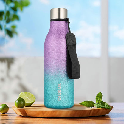 18oz Insulated Water Bottle, Stainless Steel Bottle with Carry Strap | Keep Cold & Hot Vacuum Insulation, Leak-Proof BPA-Free Design, Slim Bottle Fits Most Cup Holders for Gym, Office & Travel - Colors A