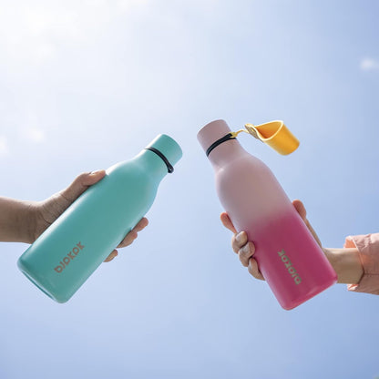 18oz Insulated Water Bottle, Stainless Steel Bottle with Carry Strap | Keep Cold & Hot Vacuum Insulation, Leak-Proof BPA-Free Design, Slim Bottle Fits Most Cup Holders for Gym, Office & Travel - Colors A
