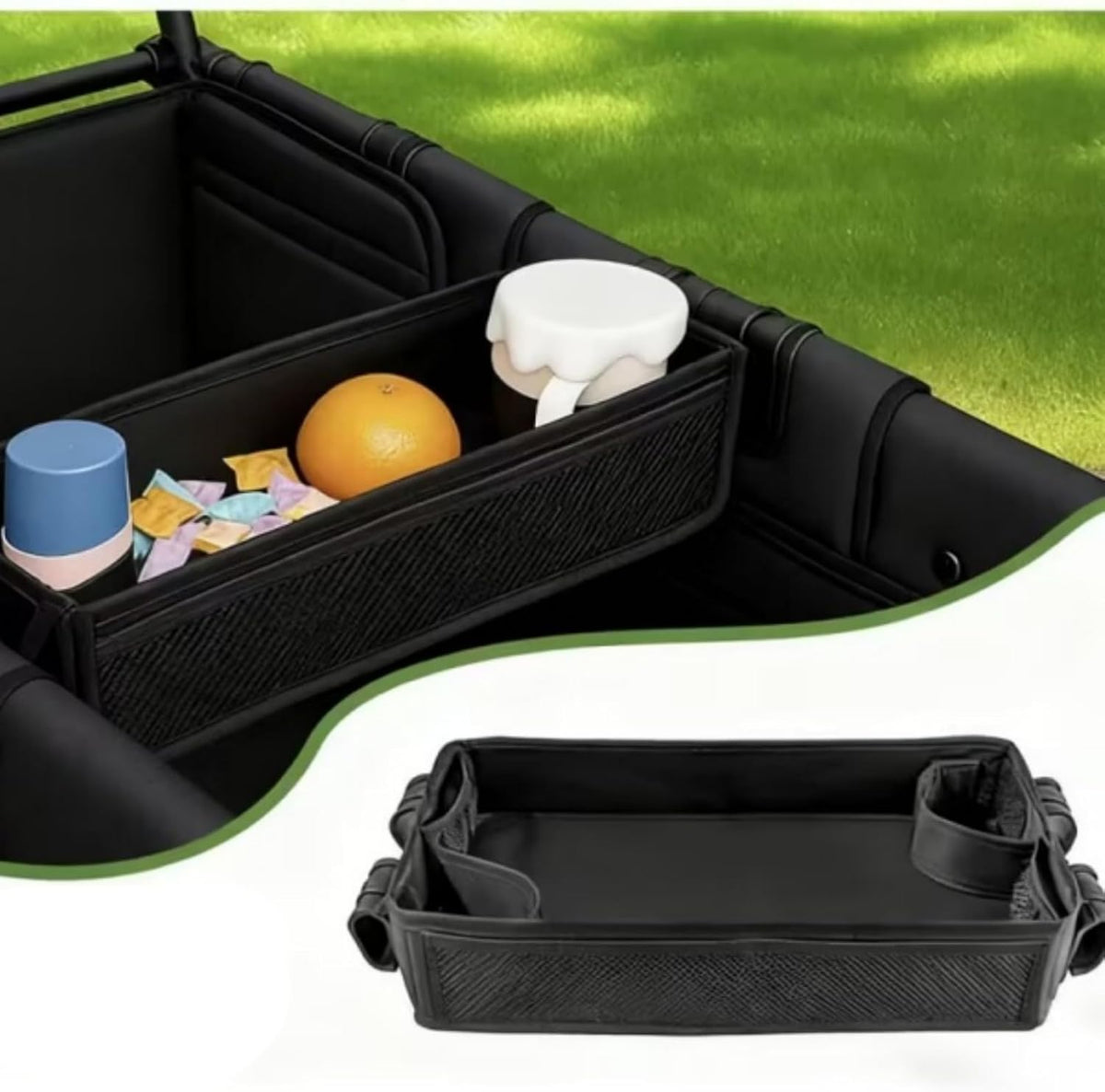 Stroller Snacks Tray for Wonderfold Wagon W2 with Anti-Spill Cup Holders & Mesh Pockets Wagon Accessories Universal for Wonderfold W2 luxe/Elite/Original Eat & Play Tray
