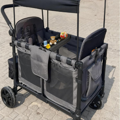 Stroller Snacks Tray for Wonderfold Wagon W2 with Anti-Spill Cup Holders & Mesh Pockets Wagon Accessories Universal for Wonderfold W2 luxe/Elite/Original Eat & Play Tray