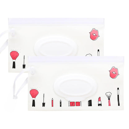 Baby Wipe Dispenser, 2 Pack Reusable Baby Wipe Container, Portable Refillable Baby Wipe Holder Wipes Pouch for Travel & Home Use