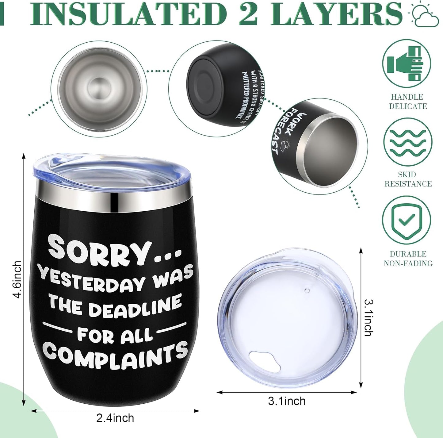 4 Pcs Funny Office Tumbler Gifts 12 oz Stainless Steel Tumbler with Lid Dumpster Fire Insulated Cup for Coworker Employee Staff Teacher Nurse Team Appreciation (Inspirational)