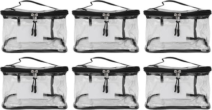 Transparent PVC Toy Organizer 6pcs | Large Capacity Storage Bags for Building Blocks, Puzzles, Portable with Handles Travel (Mesh)