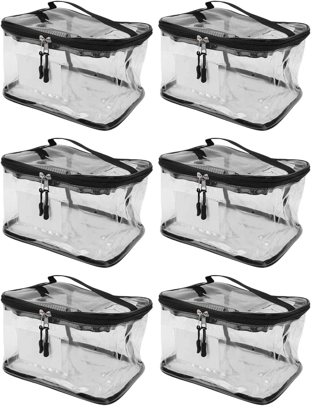 Transparent PVC Toy Organizer 6pcs | Large Capacity Storage Bags for Building Blocks, Puzzles, Portable with Handles Travel (Mesh)