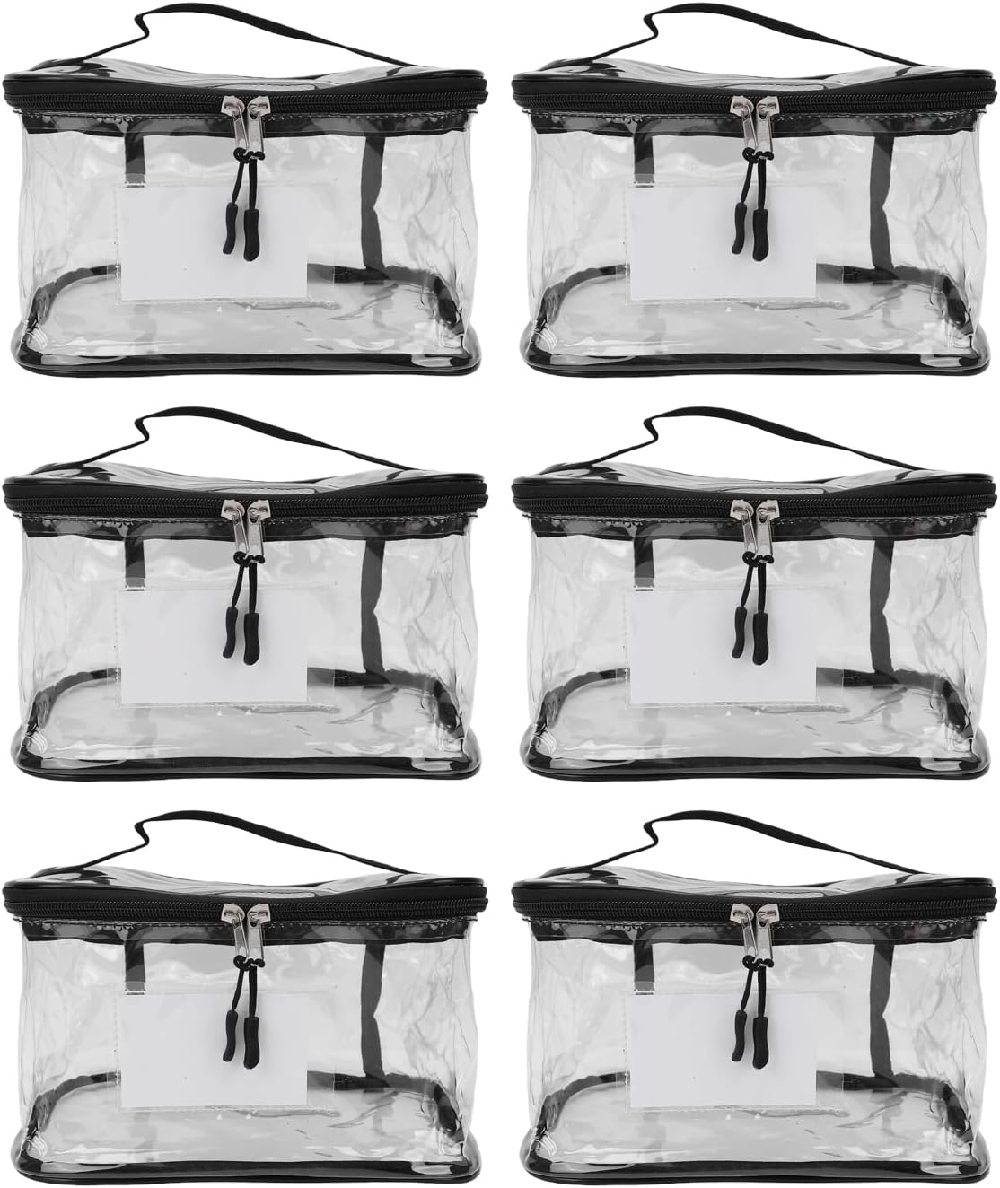 Transparent PVC Toy Organizer 6pcs | Large Capacity Storage Bags for Building Blocks, Puzzles, Portable with Handles Travel (Mesh)