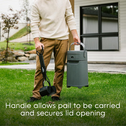Pet Genie Pail | Dog Waste Disposal System for Outdoor and Indoor Odor Control | Dog Poop Trash can | Includes 1 Square Refill Bag that Lasts up to 2 Months