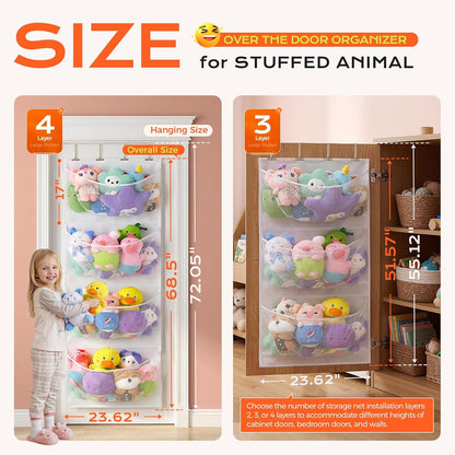 Stuffed Animal Storage Over the Door Organizer