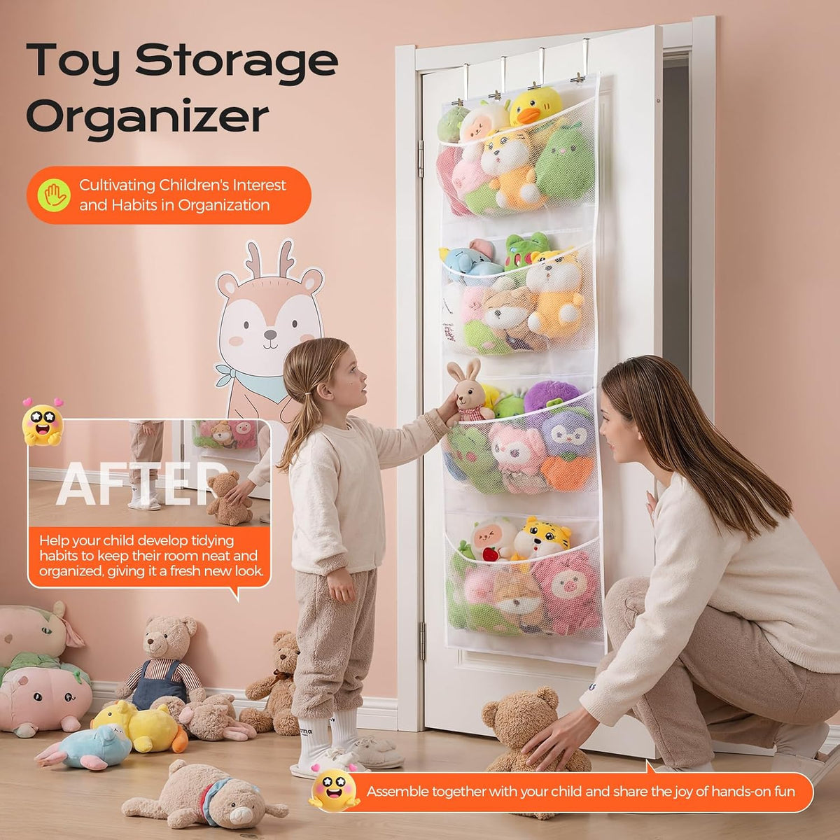 Stuffed Animal Storage Over the Door Organizer