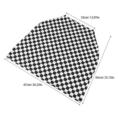Breathable Black White Checkered Stroller Sunshade Canopy Wind Shade for Buggy and Pram Polyester Cover with Wind Resistant Protection for Cold Weather
