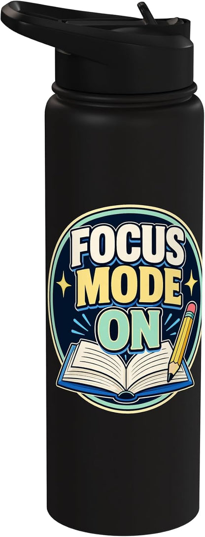 Focus Mode On Study Learn Stainless Steel Insulated Water Bottle