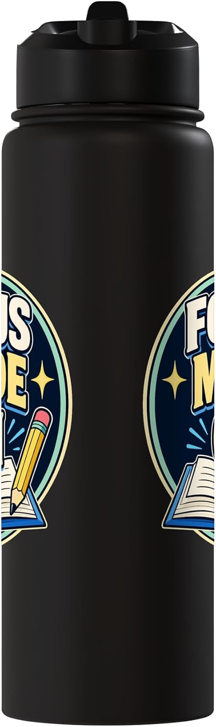 Focus Mode On Study Learn Stainless Steel Insulated Water Bottle