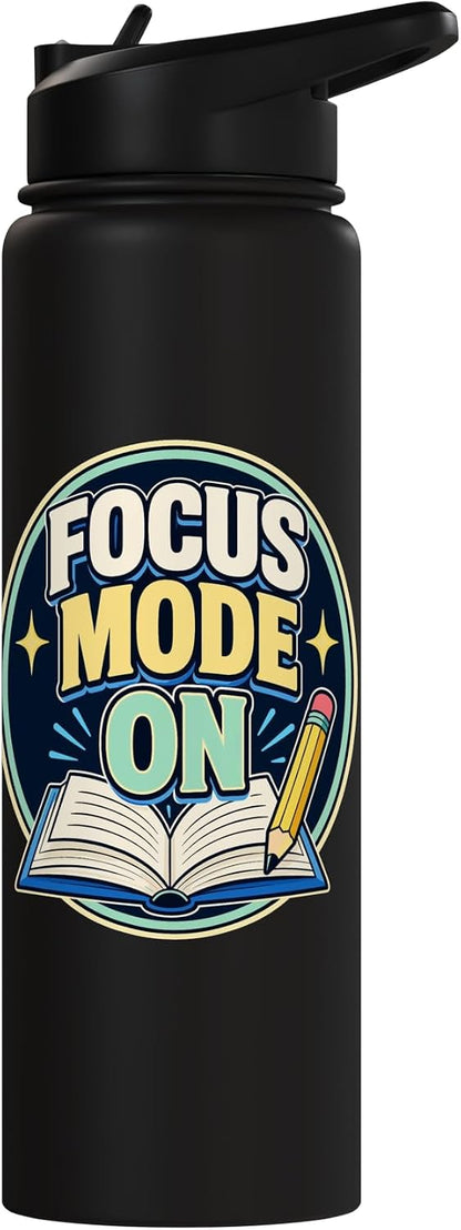 Focus Mode On Study Learn Stainless Steel Insulated Water Bottle