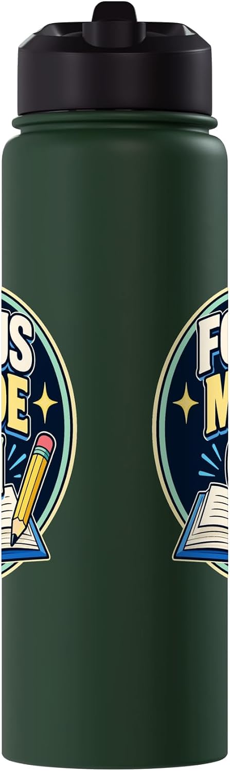 Focus Mode On Study Learn Stainless Steel Insulated Water Bottle