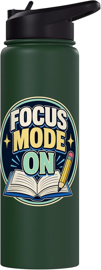 Focus Mode On Study Learn Stainless Steel Insulated Water Bottle