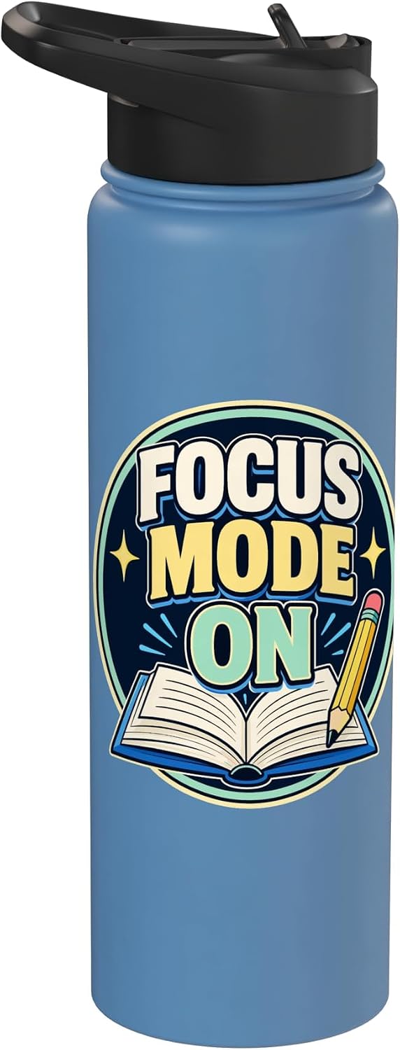 Focus Mode On Study Learn Stainless Steel Insulated Water Bottle