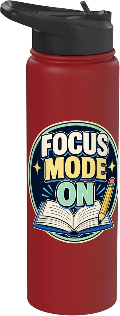 Focus Mode On Study Learn Stainless Steel Insulated Water Bottle