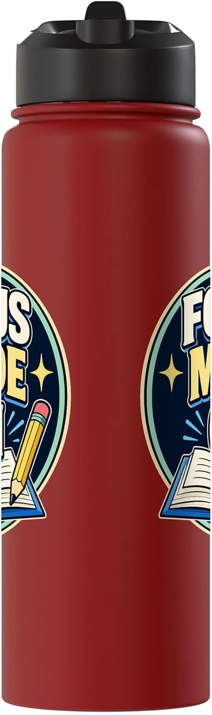 Focus Mode On Study Learn Stainless Steel Insulated Water Bottle