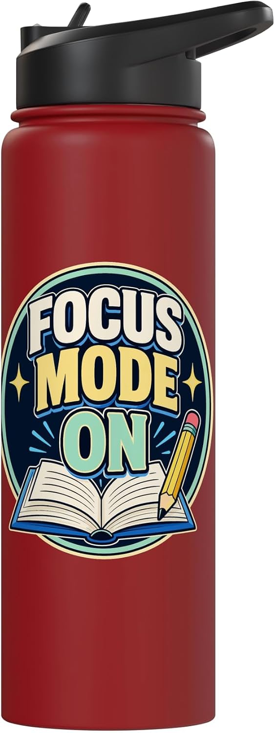 Focus Mode On Study Learn Stainless Steel Insulated Water Bottle