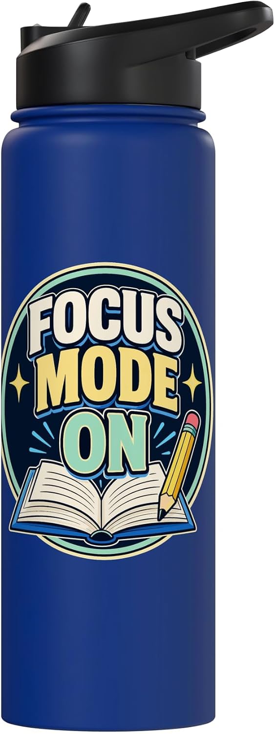 Focus Mode On Study Learn Stainless Steel Insulated Water Bottle