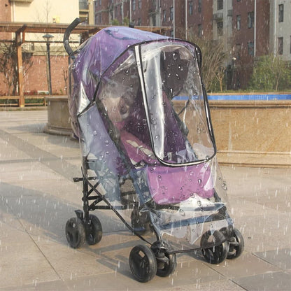 Stroller Rain Cover, Universal Baby Travel Weather Shield Clear