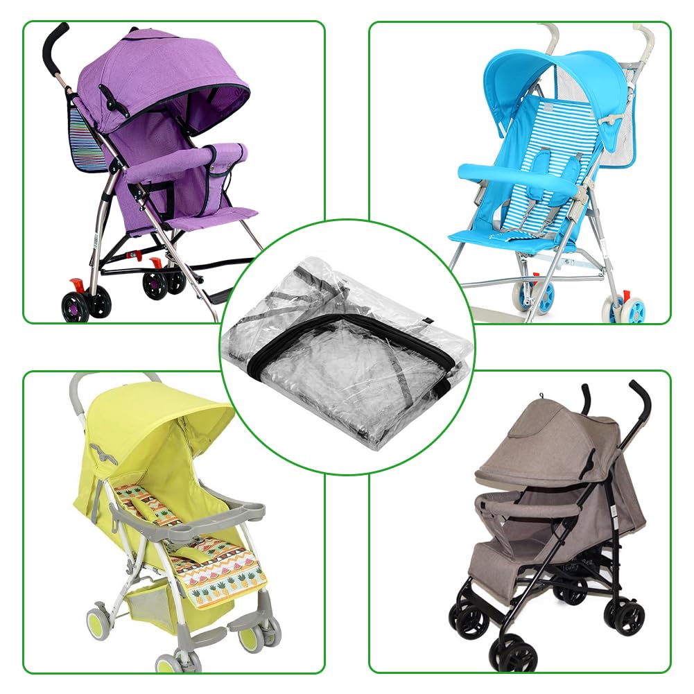 Stroller Rain Cover, Universal Baby Travel Weather Shield Clear