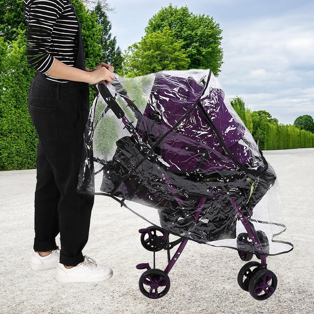 Stroller Rain Cover, Universal Baby Travel Weather Shield Clear