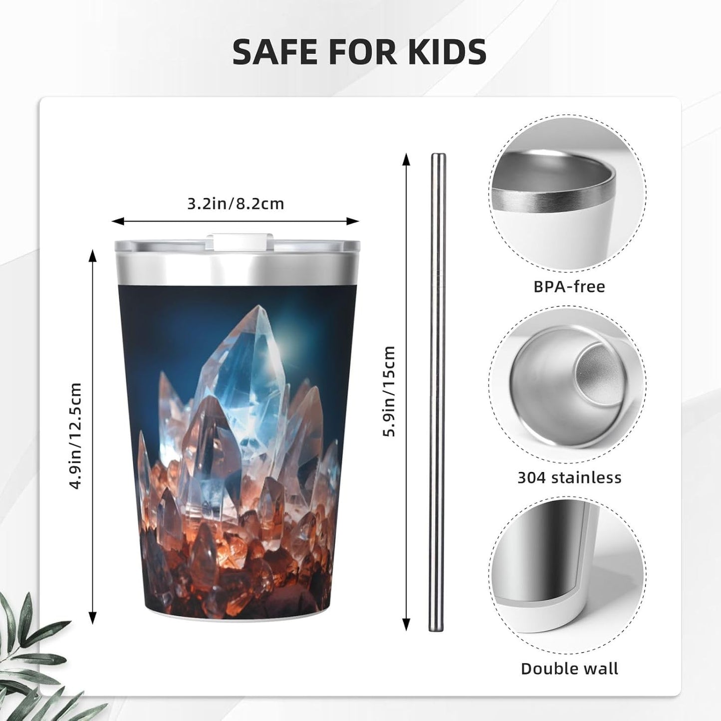 Cucumber Insulated Straw Cup Ideal for Gym use or Carrying on The go