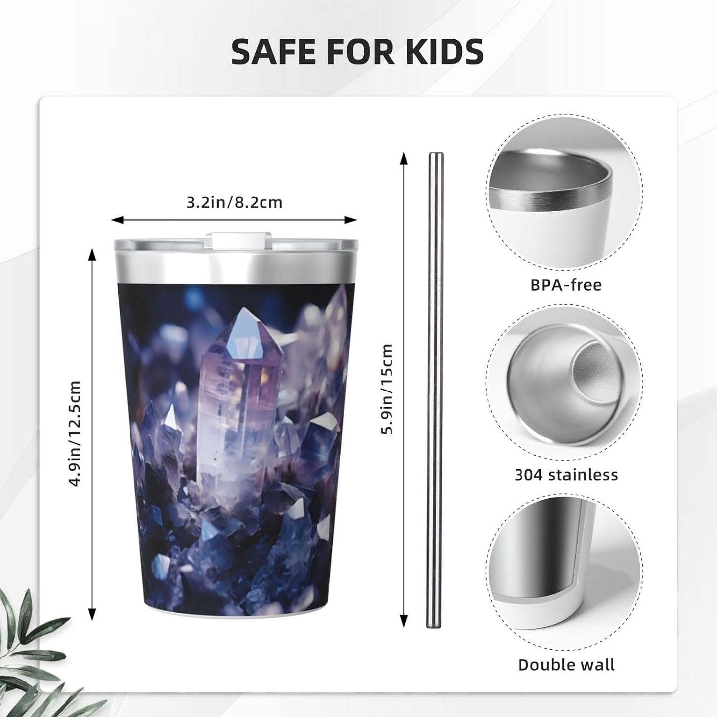 Cucumber Insulated Straw Cup Ideal for Gym use or Carrying on The go