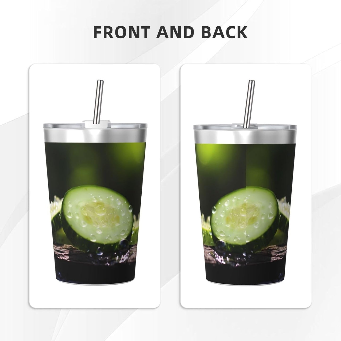 Cucumber Insulated Straw Cup Ideal for Gym use or Carrying on The go